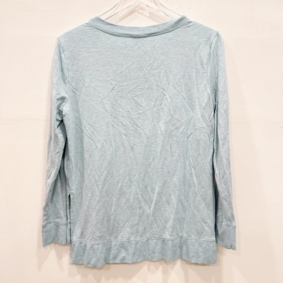 Loft Lounge Light Blue Long Sleeve Side Slit Top X-Small - Picture 2 of 6